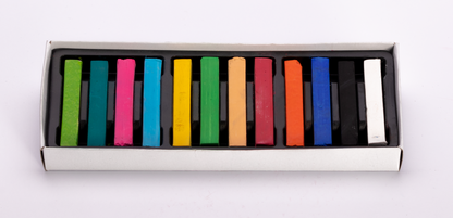 Soft Dry Pastels for Artists Pack of 12 Vibrant Colours Chalk Square Pastels Art