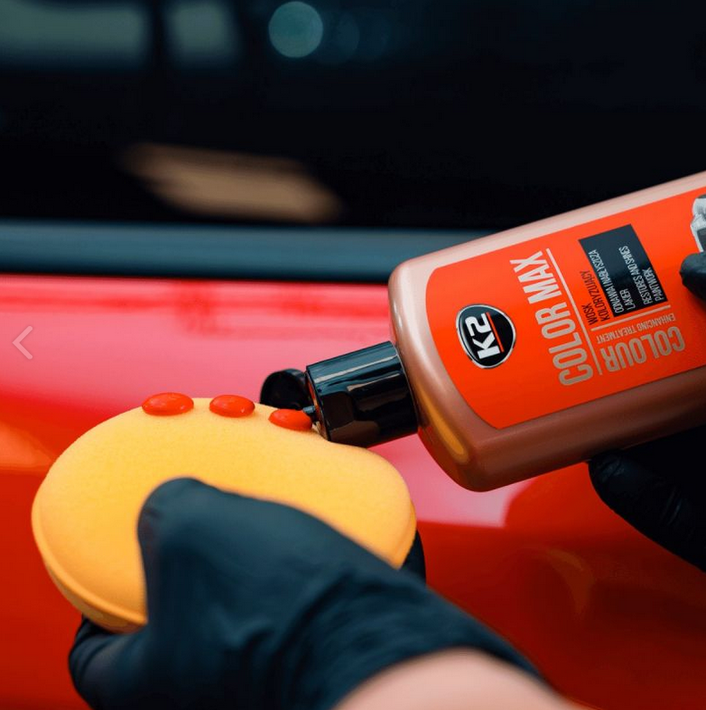 K2 Color Max Red Colour Wax 200ml - Car Wax Polish for Standard and Metallic Finishes, Restores Shine, Helps Reduce Minor Marks