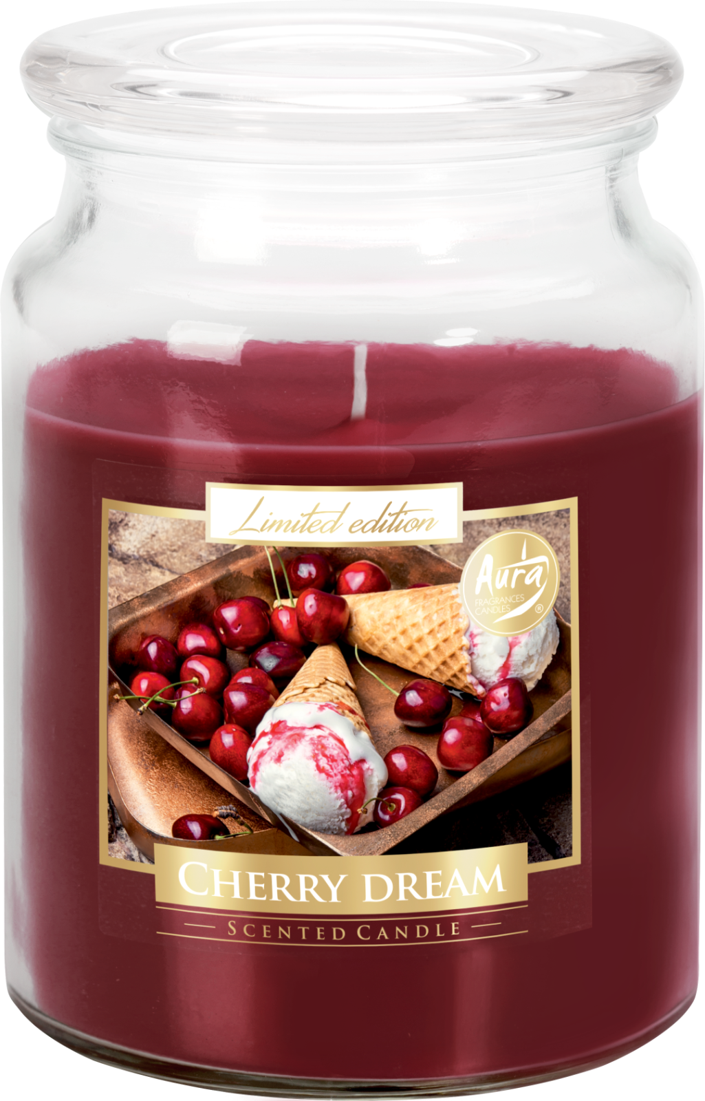 18oz Large Scented Candle In Glass Jar Fragrance Aromatic 100 Hr Burn Time (Cherry Dream)
