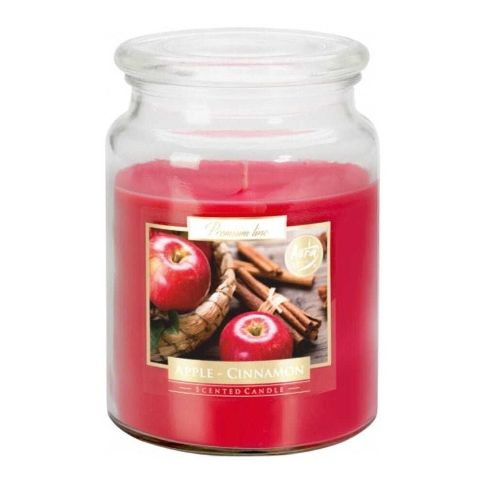 18oz Large Scented Candle In Glass Jar Fragrance Aromatic 100 Hr Burn Time (Apple & Cinnamon)