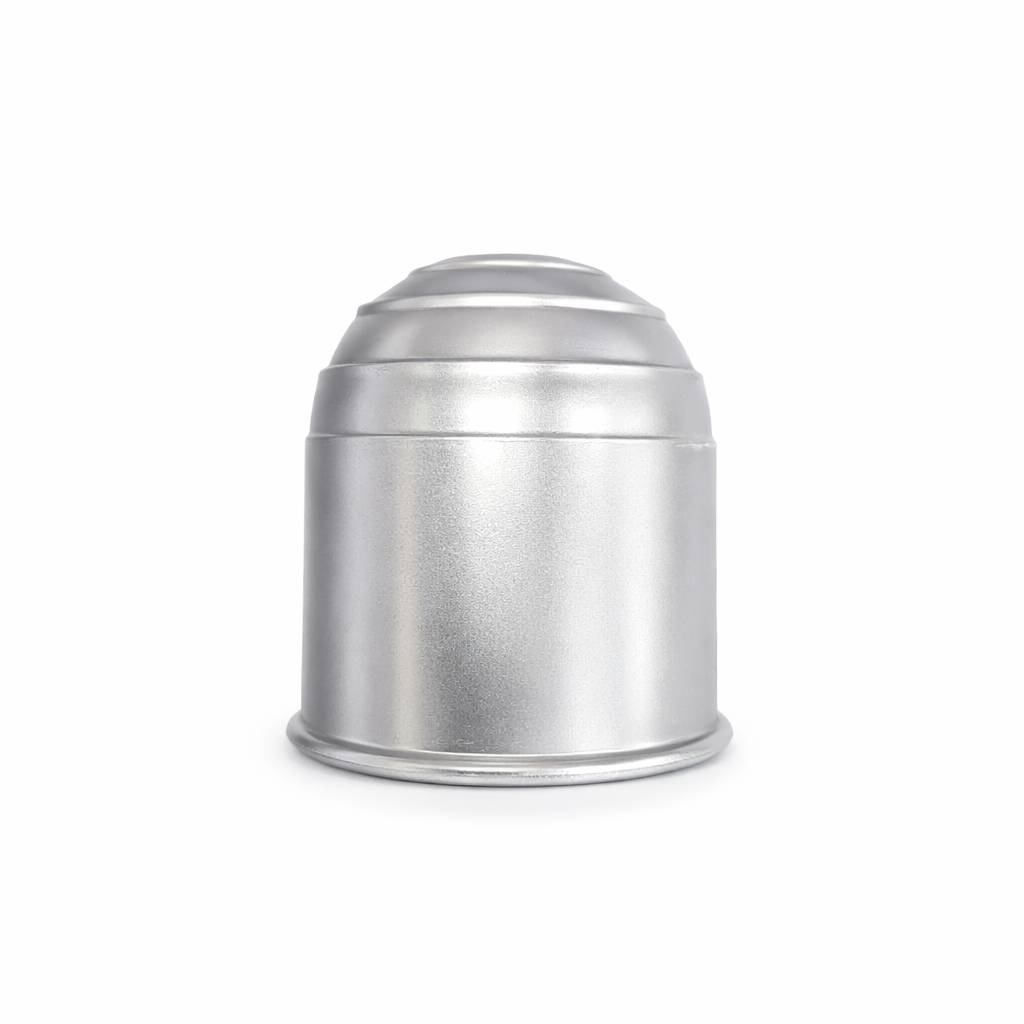4 x Tow Bar Ball Cover 50mm - Silver Matt Towball Protector Cap - Universal Fit Tow Hitch Ball Cover - Dirt Rust Grease Protection