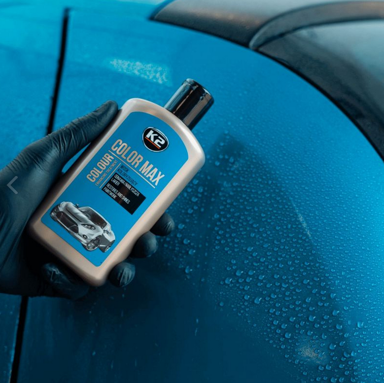 K2 Color Max Blue Colour Wax 200ml - Car Wax Polish for Standard and Metallic Finishes, Restores Shine, Helps Reduce Minor Marks