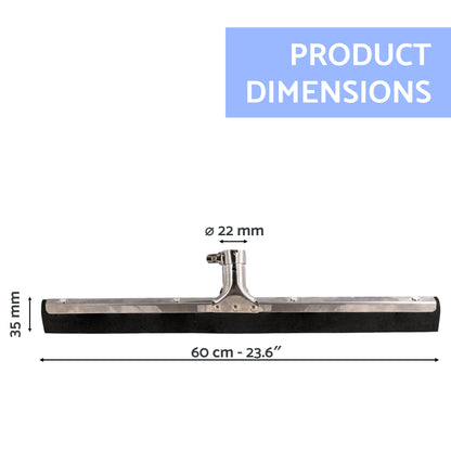 24 Inch Floor Squeegee Head Blade Wet Floor Wiper Rubber Squeegee Indoor Outdoor Floor Cleaner