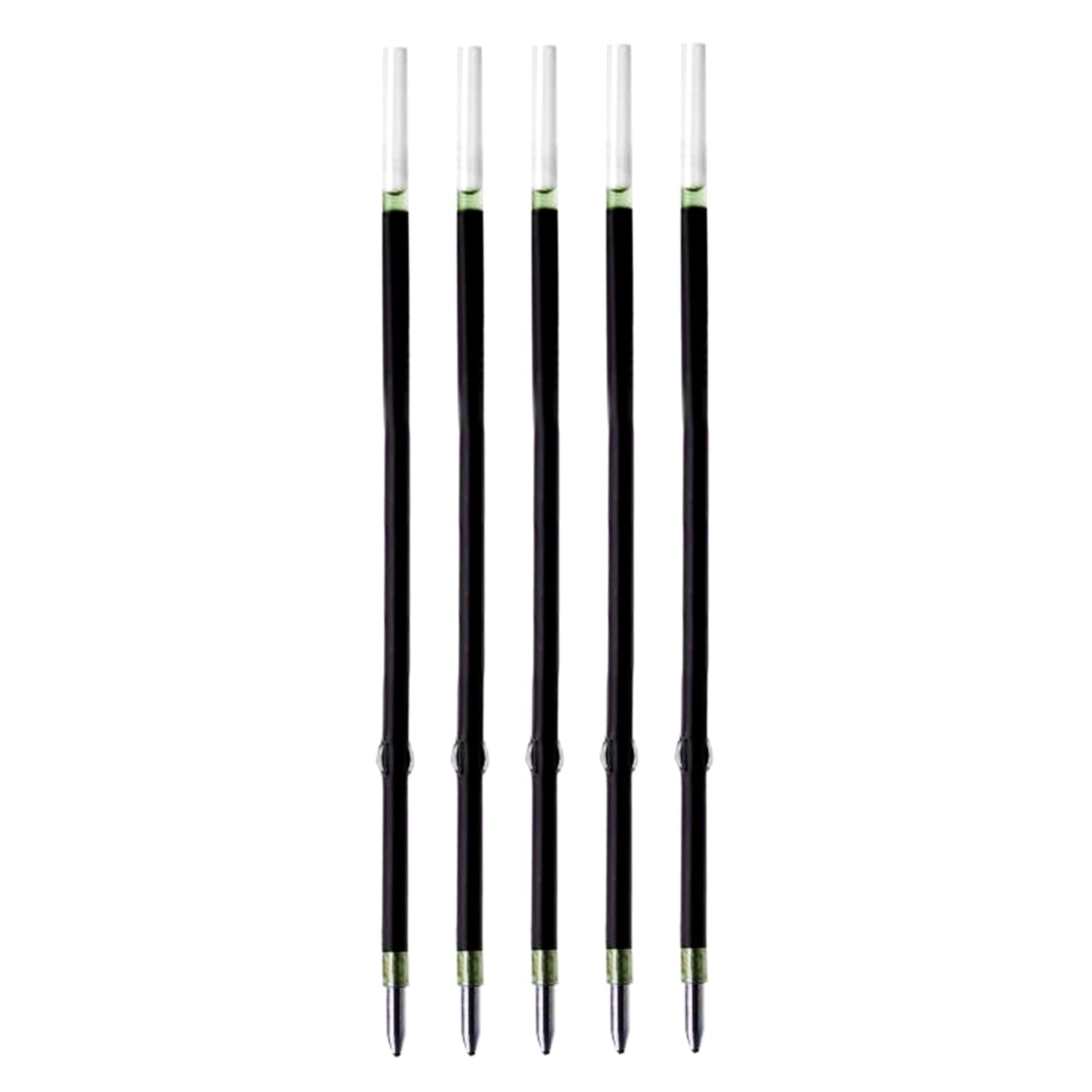 5 Pcs Ballpoint Pen Refills, Length 107 mm, Retractable Pen Refills, Smooth Writing, Smudge Free Ballpoint Pen Refills (Green)
