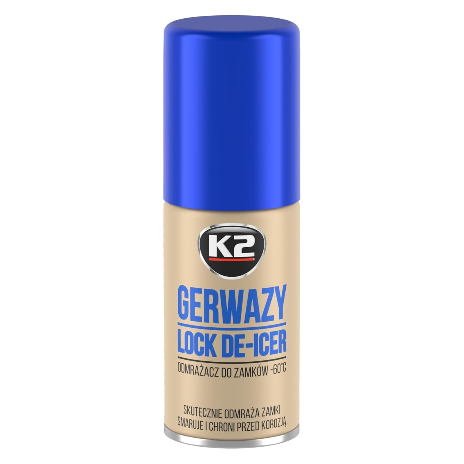 K2 Gerwazy 50ml Car Lock De-Icer Spray - Door Lock Defroster for Frozen Vehicle Locks