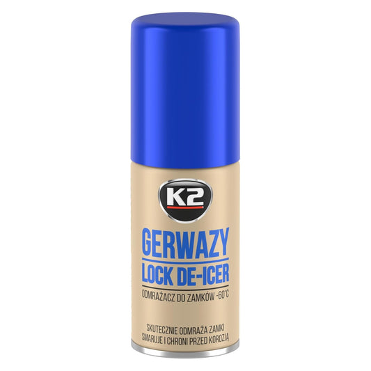 K2 Gerwazy 50ml Car Lock De-Icer Spray - Door Lock Defroster for Frozen Vehicle Locks