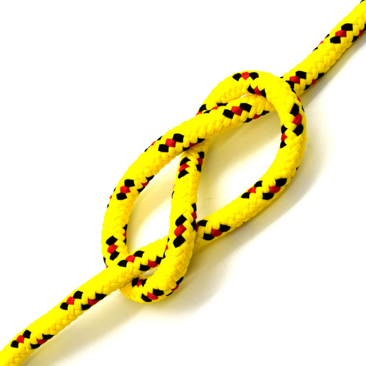 3mm x 100 metres / 328 ft of Yellow & Red Polypropylene Rope, Solid Braided Poly Rope Cord Twine for Boating, Yachting, Camping