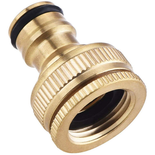 Brass Hose Quick Connector 1/2" to 3/4" Threaded Garden Hose Fitting Tap Adaptor