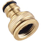 Brass Hose Quick Connector 1/2" to 3/4" Threaded Garden Hose Fitting Tap Adaptor