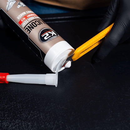 K2 Red Silicone 300g High-Temperature +350 C Gasket Maker - Sealant for Engine Parts & Automotive
