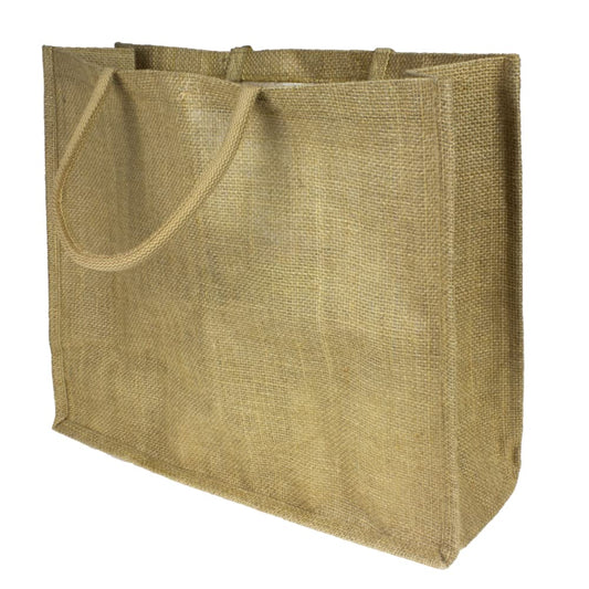 Pack of 1 Jumbo Large Natural Hessian Jute Bag 36 x 42 x 15 cm (Natural Interior)