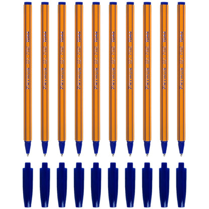 Ballpoint Pens, Smudge Free Ballpoint Pens, Fine Point 0.7 mm, Ideal for School, Office, Everyday Use (Blue, 10 Pens)