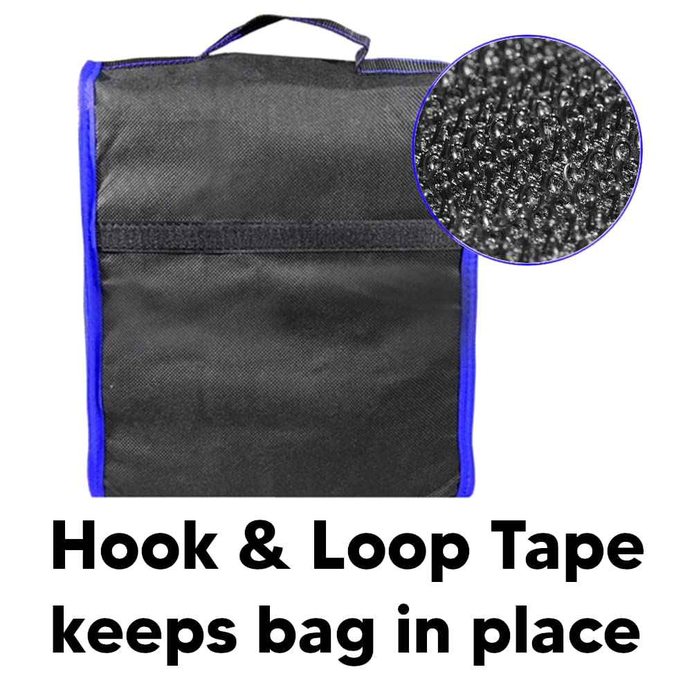 Car Boot Organiser Bag Anti Slip Foldable for Boot Storage Case Tool Bag Boot Tidy Bag, Suitable for All Vehicles, Black & Blue (S)
