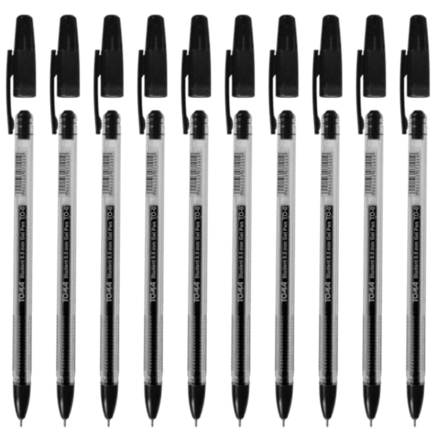 Ballpoint Pens, Gel Ink Ballpoint Pens, Smudge Free, Extra Fine Point 0.5 mm, Ideal for School, Office (Black, 10 Pens)