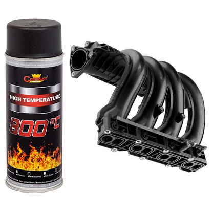 2 x 400 mL Black RAL 9011 Heat-Resistant Enamel Paint Silicone-Based Up to 800 C - High Temperature Metal Coating