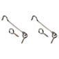 2 x Steel Cabin Hook and Hook and Eye Latch, 10cm / 4" Long, Shed Door Latch Heavy Duty, Gate Latch for Wooden Gates, Window Brace