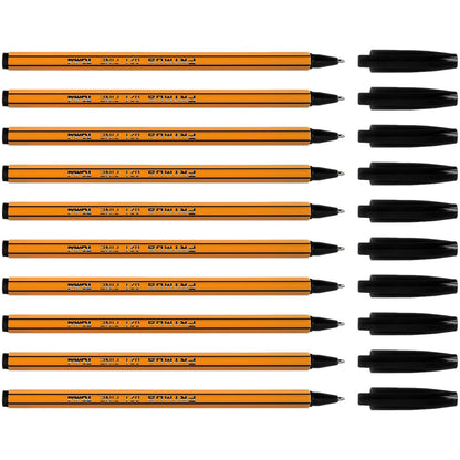 Ballpoint Pens, Smudge Free Ballpoint Pens, Fine Point 0.7 mm, Ideal for School, Office, Everyday Use (Black, 10 Pens)