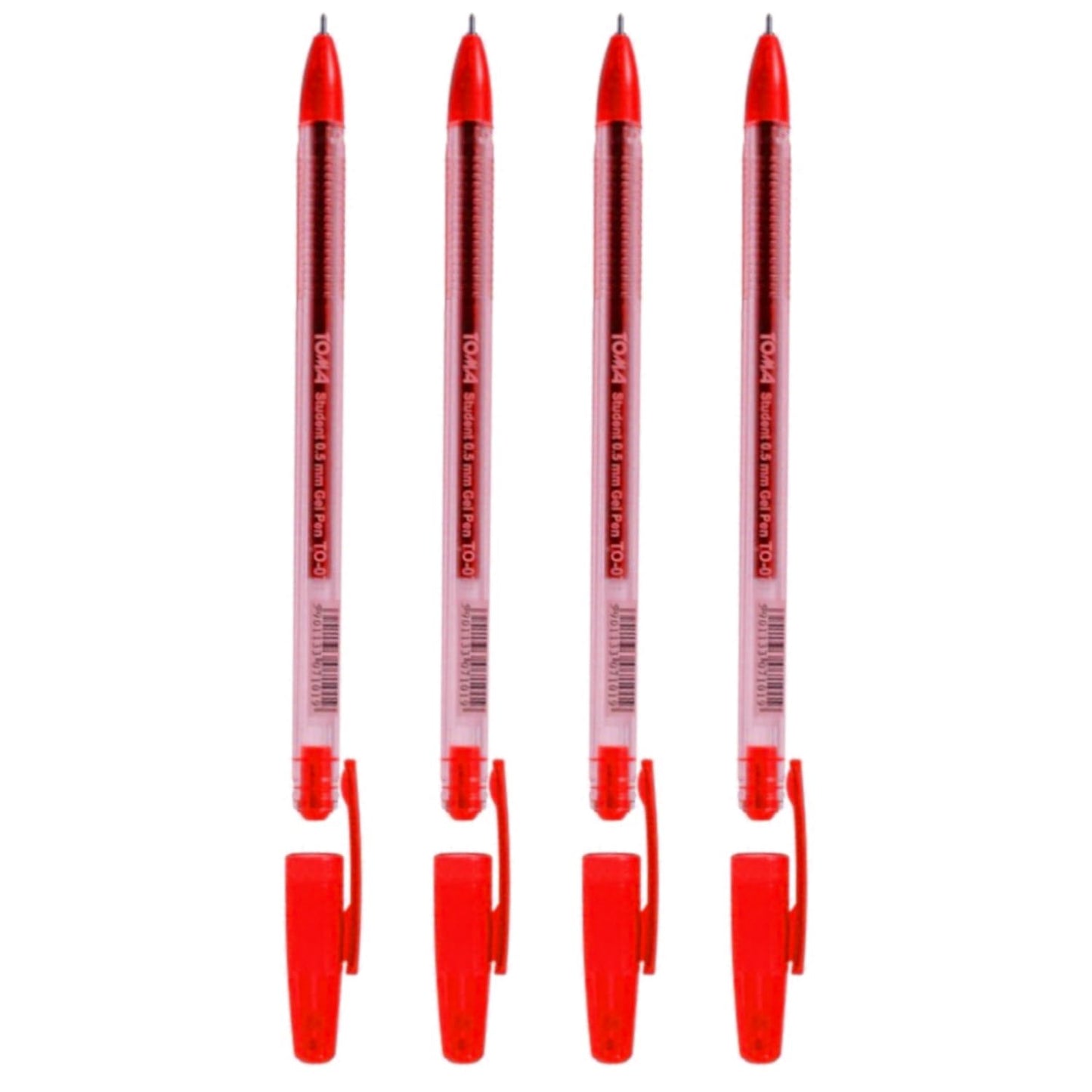 Ballpoint Pens, Gel Ink Ballpoint Pens, Smudge Free, Extra Fine Point 0.5 mm, Ideal for School, Office (Red, 4 Pens)