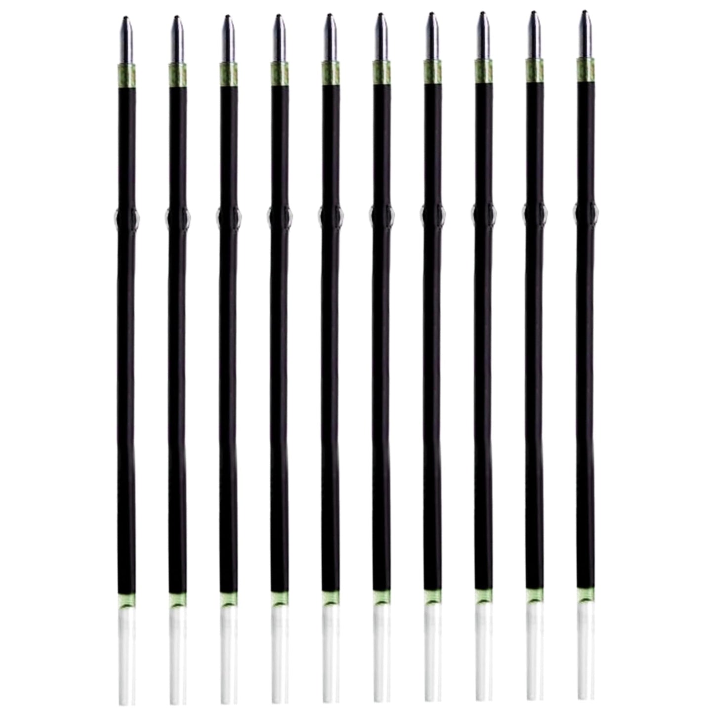 10 Pcs Ballpoint Pen Refills, Length 107 mm, Retractable Pen Refills, Smooth Writing, Smudge Free Ballpoint Pen Refills (Green)