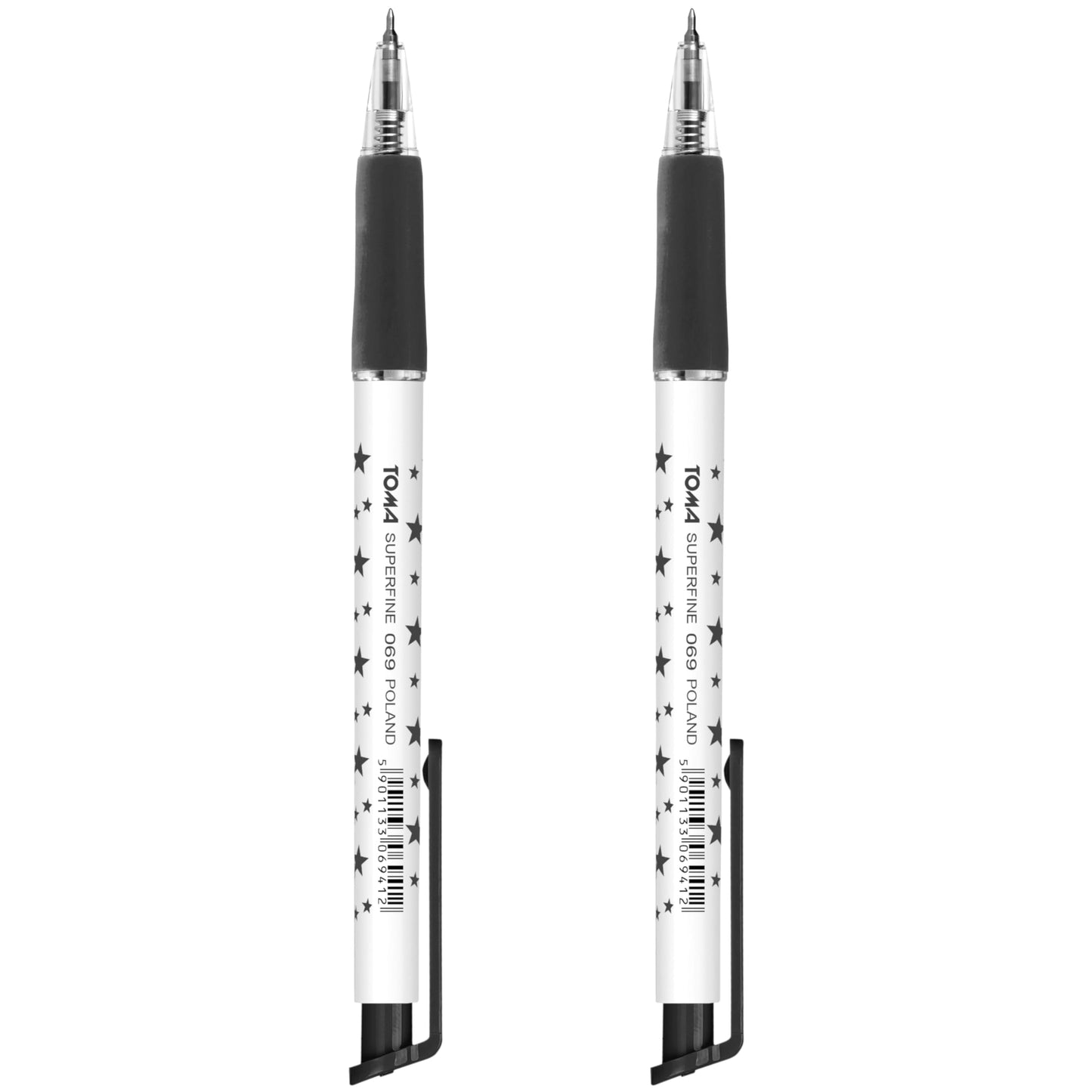 Ballpoint Pens, Retractable Smudge Free Pens, Extra Fine Point 0.5 mm, Ideal for School, Office, Everyday Use (Black, 2 Pens)