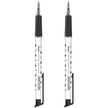 Ballpoint Pens, Retractable Smudge Free Pens, Extra Fine Point 0.5 mm, Ideal for School, Office, Everyday Use (Black, 2 Pens)