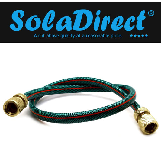 6 metres of Garden Hose Pipe with Brass Connectors Green 4 Layers Reel Connection Set to Outdoor Faucet Tap