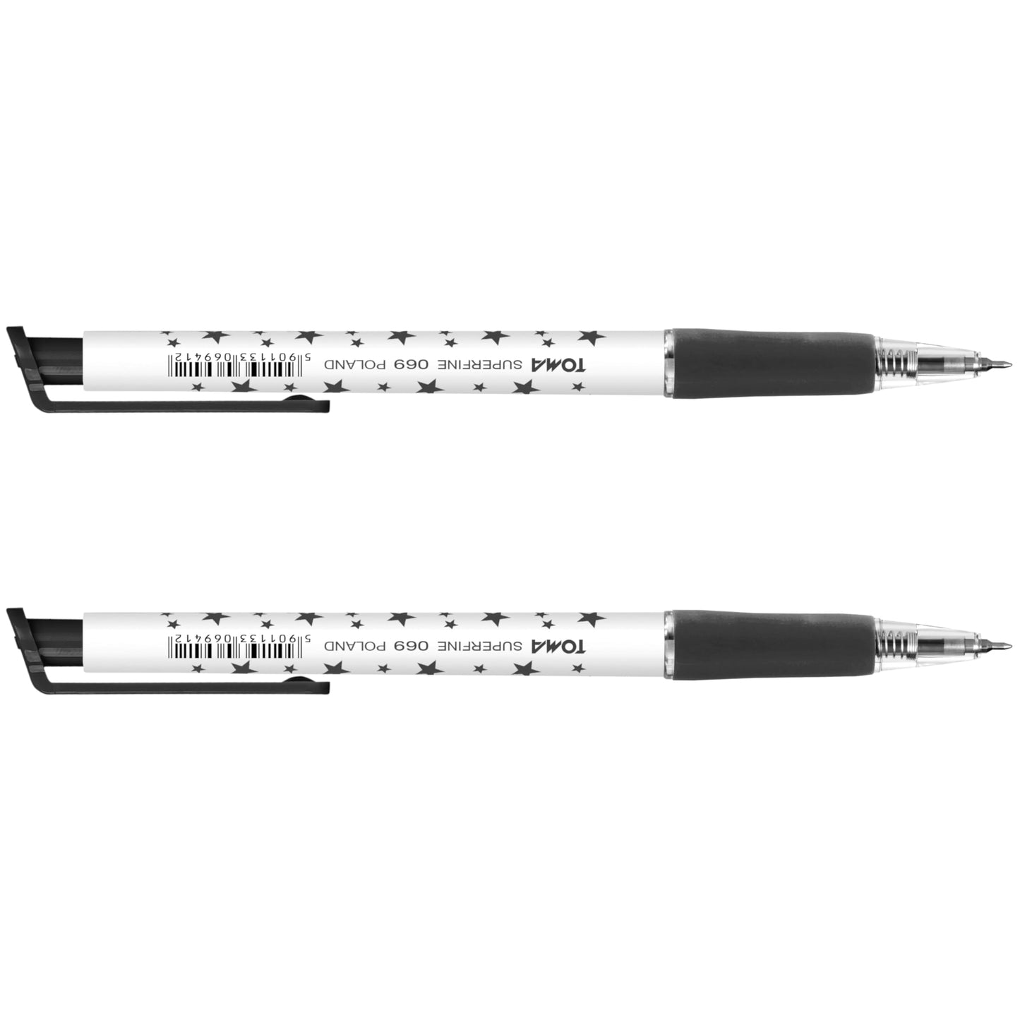 Ballpoint Pens, Retractable Smudge Free Pens, Extra Fine Point 0.5 mm, Ideal for School, Office, Everyday Use (Black, 2 Pens)