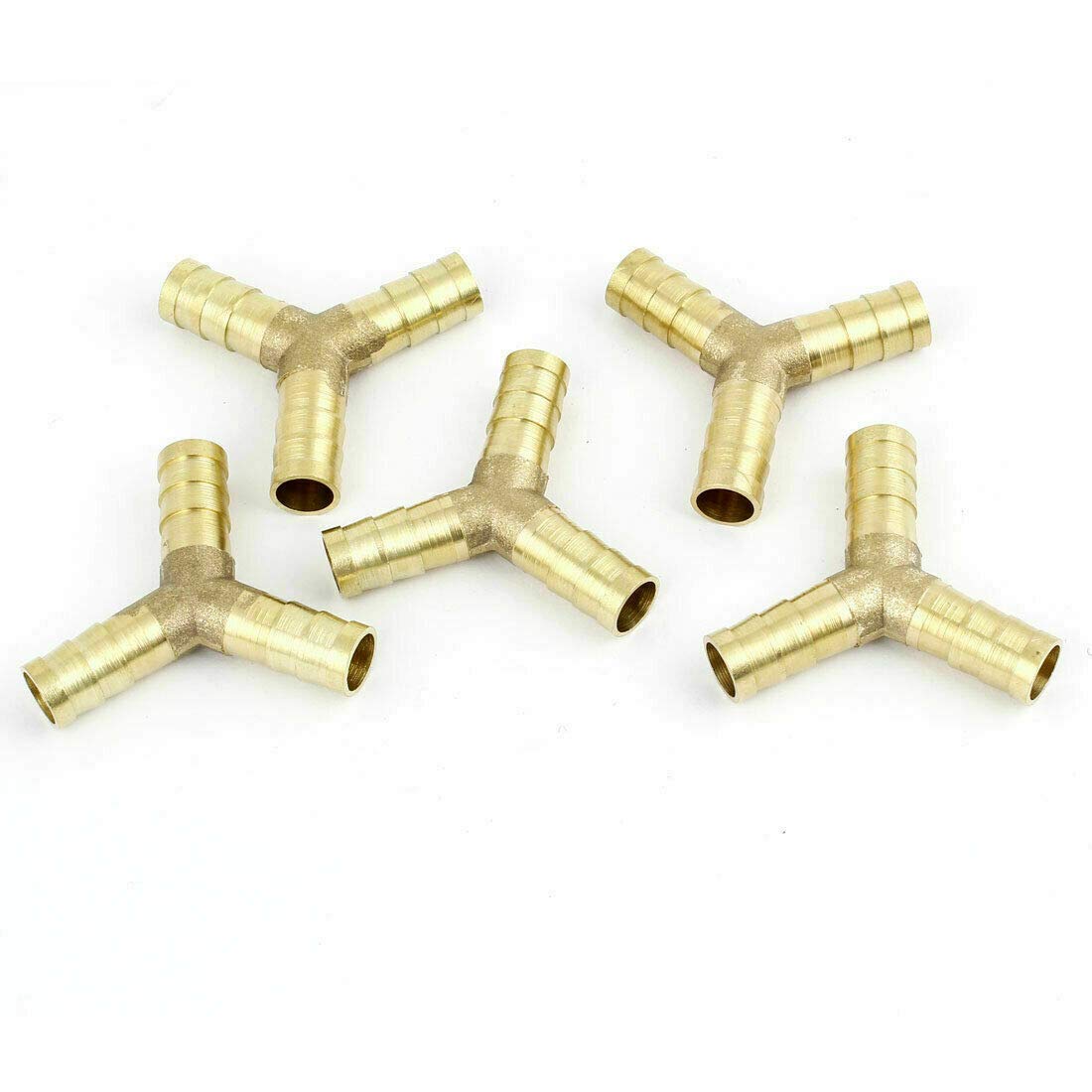 10 mm Brass Y Type 3 Way Hose Joiner Barbed Splitter Connector Air Fuel Water Pipe Tubing