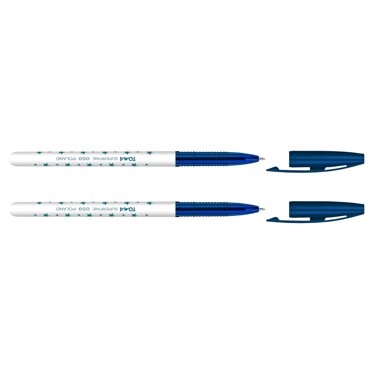 Ballpoint Pens, Smudge Free Ballpoint Pens, Extra Fine Point 0.5 mm, Ideal for School, Office, Everyday Use (Blue, 2 Pens)
