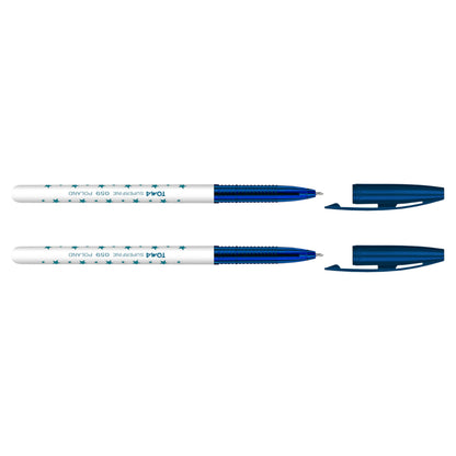 Ballpoint Pens, Smudge Free Ballpoint Pens, Extra Fine Point 0.5 mm, Ideal for School, Office, Everyday Use (Blue, 2 Pens)