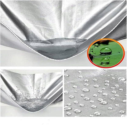 8 x 8 m Heavy-Duty Tarpaulin Cover - Silver/Black 260GSM - Waterproof, Frost-Resistant, UV Protection, Multipurpose, Groundsheet