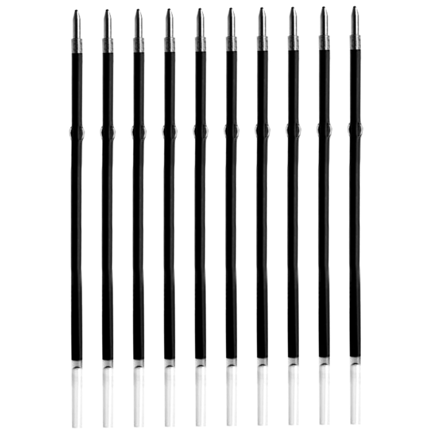 10 Pcs Ballpoint Pen Refills, Length 107 mm, Retractable Pen Refills, Smooth Writing, Smudge Free Ballpoint Pen Refills (Black)