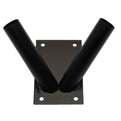 Double Flag Pole Holder - Wall Mounted Flag Pole Bracket, Powder Coated (Black), Rust and Weather Resistant, Heavy Duty