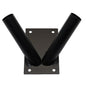Double Flag Pole Holder - Wall Mounted Flag Pole Bracket, Powder Coated (Black), Rust and Weather Resistant, Heavy Duty