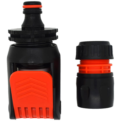 Universal Tap to Hose Connector Set with ABS Garden Hose Pipe Connector - Hozelock Compatible - Fits 1/2" - 5/8" Pipe (T1)