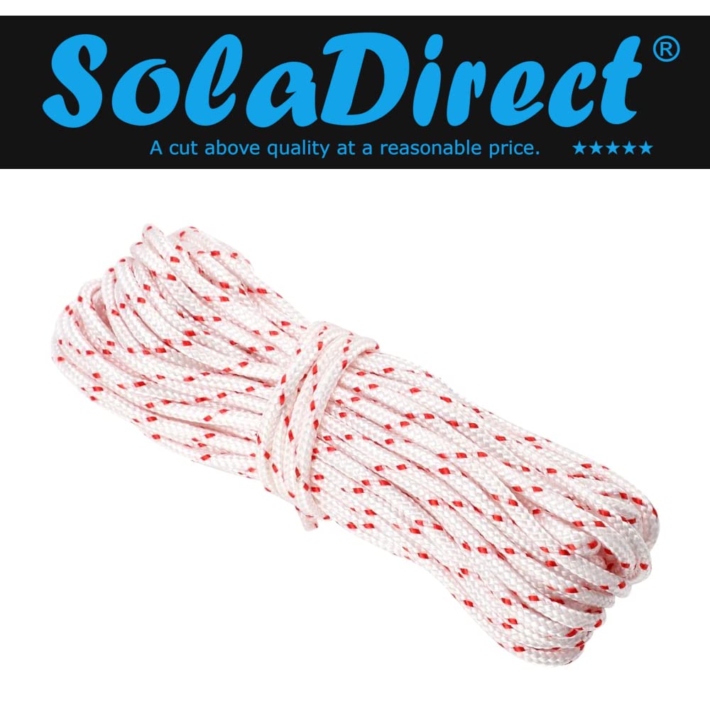 3.5 mm Pull Cord, Recoil Starter Rope for Lawnmower, Chainsaw, 2 metres / 6.5 ft Long Lawn Mower Replacement Pull Cord