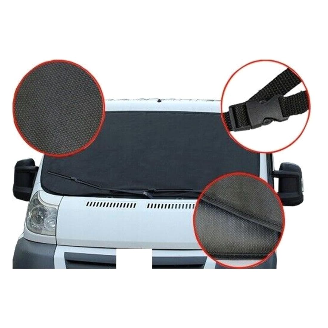 Car Van Windscreen Cover, Snow UV Ice Protection, XXL Car Van Windshield Cover 180 x 100 cm with Flaps, Windshield Frost Guard Fit