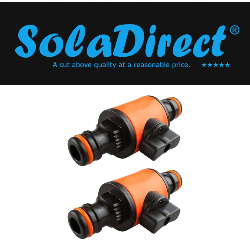 2 pieces of 1/2" Garden Hose Pipe In line Tap Shut Off Valve Fitting Connector