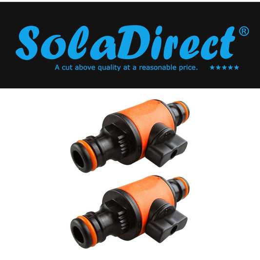 2 pieces of 1/2" Garden Hose Pipe In line Tap Shut Off Valve Fitting Connector