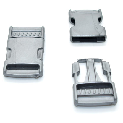 Side Release Buckles Clips for 25 mm / 1 in Webbing, Luggage, Back Pack / Rucksack, Straps (Grey, 50 pieces)