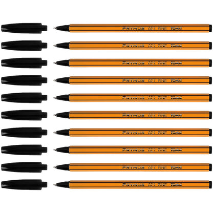 Ballpoint Pens, Smudge Free Ballpoint Pens, Fine Point 0.7 mm, Ideal for School, Office, Everyday Use (Black, 10 Pens)