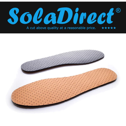 Leather Shoe Insoles with Active Carbon Anti Odour Active Fresh Soft Comfort Breathable Shoe Inserts (Size 4 UK / 37 EU)