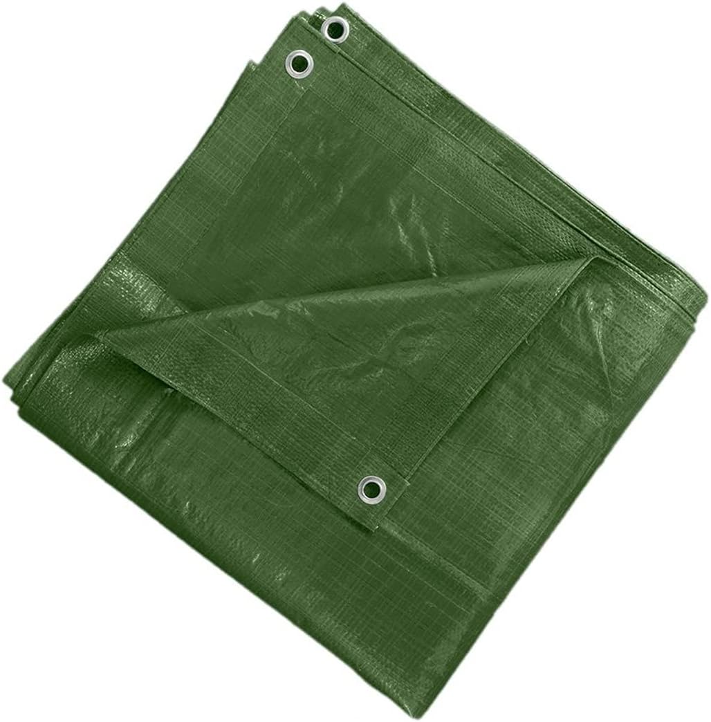 5 x 6 m Tarpaulin Cover - Green 90GSM - Waterproof, Frost-Resistant, UV Protection, Multipurpose, Groundsheet