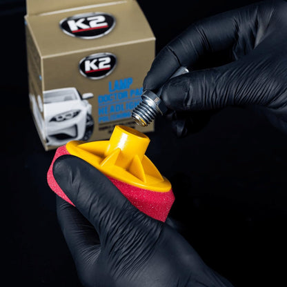 K2 Lamp Doctor Pad 80mm Headlight Polishing Sponge - M14 Thread Foam Pad with Drill Adapter