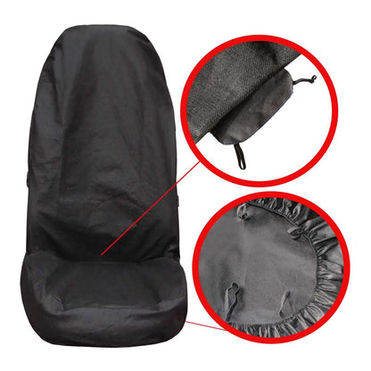 Universal Waterproof Oil-Proof Garage Car Seat Cover - Heavy Duty Protection for Mechanics, Construction Workers (Black)