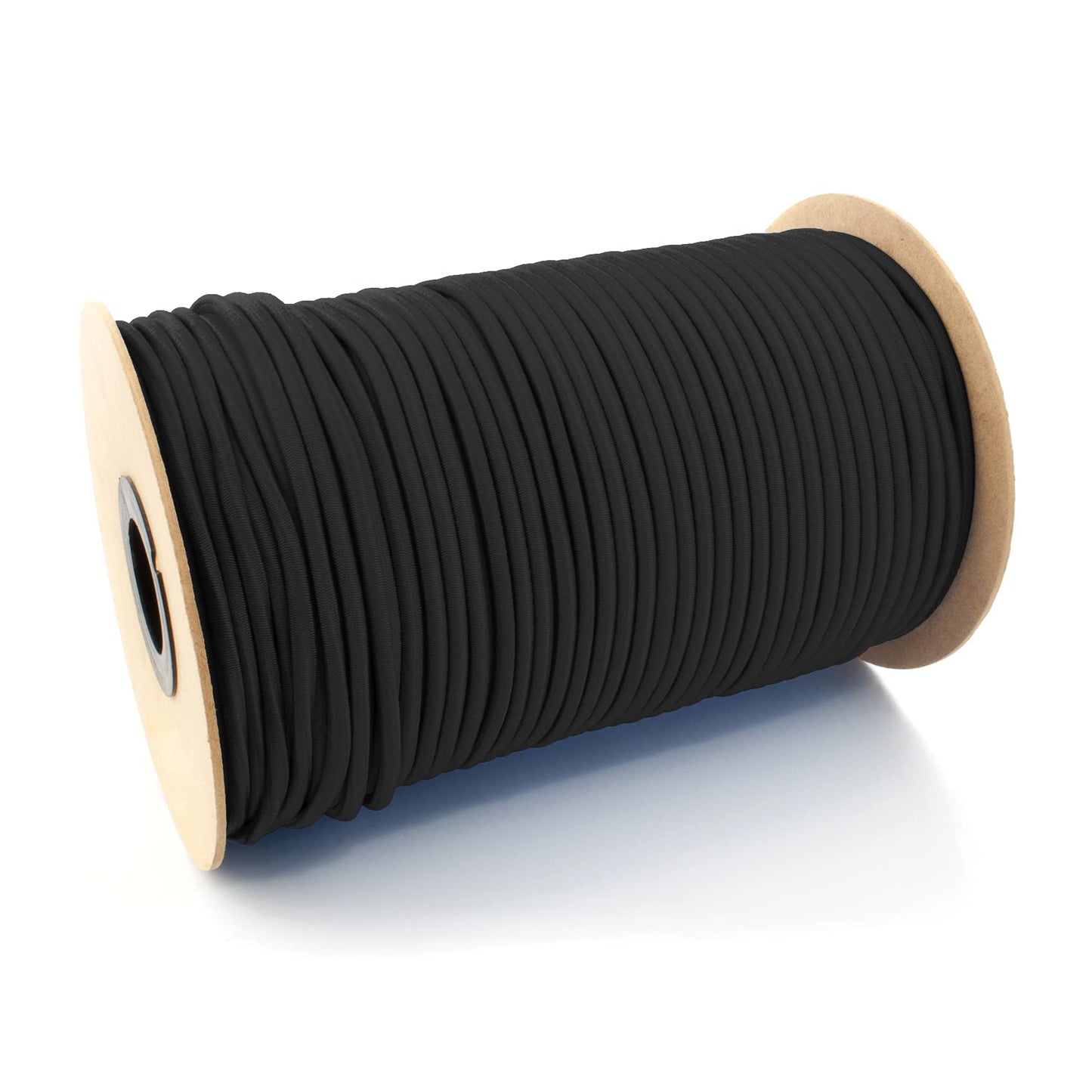 Black Bungee Cord - 20 m / 65 ft of 5 mm Bungee Rope, Shock Cord, Bungee Strap, Elastic Rope, Tie Down - Stretch at least 100%
