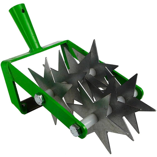 Rotary Soil Cultivator, 2-in-1 Hand Tool - Soil Rejuvenator, Hand Scarifier Head, 14.5 cm / 5.7" Wide, Gardening and Farming Tool