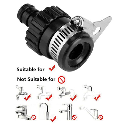 Universal Tap to Hose Connector Set & Brass Garden Hose Pipe Connector - Hozelock Compatible, For 1/2" - 5/8" Pipe (22-24mm Taps)