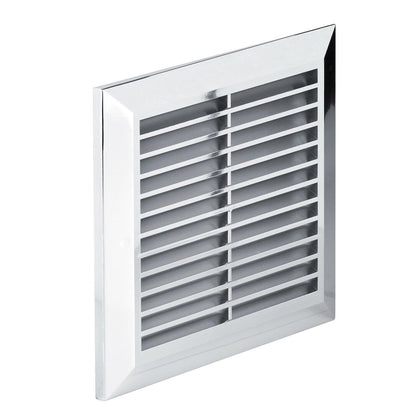 170 mm x 170 mm Chrome Air Vent Grille for 100 mm Round Duct Hose Pipe Connection