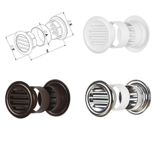 White Mini Circle Air Vent Grille Door Round Ventilation Cover